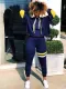 Casual Patchwork Long Sleeves 2 Piece Pants Set QZX-6111
