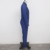 Plus Size Denim Long Sleeve Skinny Jeans Jumpsuits SMR-9531