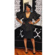 Solid Puff Sleeve Peplum Top And Skirt 2 Piece Sets HM-6186
