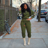Plus Size Casual Patchwork Two Piece Pants Set ORY-5144