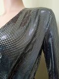 Shiny Deep V Top And Pants 2 Piece Sets With Belt LSL-6332