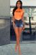Denim High Waist Ripped Casual Jeans Shorts LX-5022