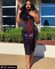 Sexy Sequin Sleeveless Party Dress Plus Size 5XL OSM-5264