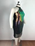 Sexy Sequin Sleeveless Party Dress Plus Size 5XL OSM-5264