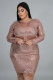 Plus Size 5XL Long Sleeve Backless Mini Dress OSM-5265