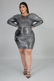 Plus Size 5XL Long Sleeve Backless Mini Dress OSM-5265