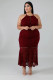 Sexy Spaghetti Strap Long Lace Dress Plus Size OSM-4080