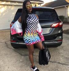 Sexy Plaid Print Sleeveless Slim Mini Dress JH-003