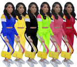 Casual Tracksuit Patchwork Zipper 2 Piece Sets LM-8038