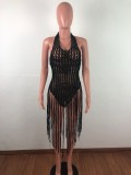 Sexy Weave Tassel Hollow Out Beach Dress OSM-4065