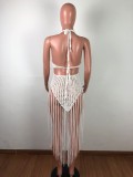 Sexy Weave Tassel Hollow Out Beach Dress OSM-4065
