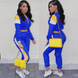 Casual Tracksuit Patchwork Zipper 2 Piece Sets LM-8038