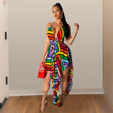 Sexy Deep V Backless Irregular Dress TE-3739