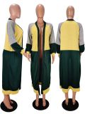 Contrast Color Full Sleeve Long Cardigan Coat WSM-5126