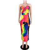 Sexy Hollow Out Print Long Dress ASL-6237