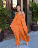 Casual Looose Spaghetti Strap Jumpsuit MEM-8264