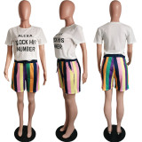 Colorful Stripe Shorts Set HMS-5283