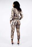 Snake Print Two Piece Pant Suit HMS-5180