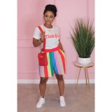 Colorful Stripe Shorts Set HMS-5283