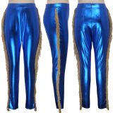 PU Leather Tassel Skinny Long Pants SMR-9575