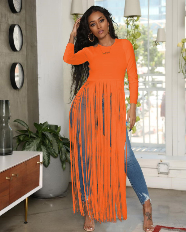 Solid Color Sexy Tassel Top HMS-5252