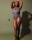 Sexy Leopard Dollar Printed one Piece Swimsuit AIL-024