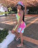 Tie Dye Print Strapless Bodycon Tube Dress WSM-5065