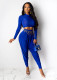 Solid Long Sleeve Top Harem Pants 2 Piece Suit LUO-3039
