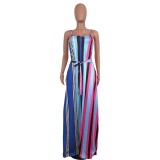 Hot Sale Striped Strapless Dress CHY-1167