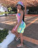 Tie Dye Print Strapless Bodycon Tube Dress WSM-5065