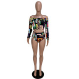Sexy Printed Long Sleeve Bikinis Sets CHY-1131