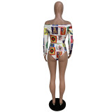 Sexy Printed Long Sleeve Bikinis Sets CHY-1131