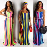 Hot Sale Striped Strapless Dress CHY-1167