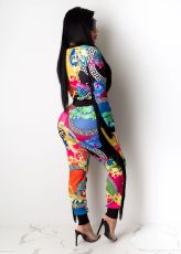 Colorful Printed Tassel Long Sleeve 2 Piece Set LUO-3036