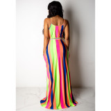 Hot Sale Striped Strapless Dress CHY-1167