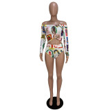 Sexy Printed Long Sleeve Bikinis Sets CHY-1131
