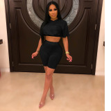 Sexy Mesh See Through Hooded 2 Piece Shorts Set LUO-3013