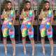 Fashion Tie-dye Print Camisole Romper CHY-1164