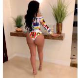Sexy Printed Long Sleeve Bikinis Sets CHY-1131