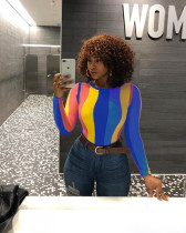 Colorful Stripe Long Sleeve T-shirt LP-6117