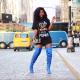 Letter Print Short Sleeve T-shirt Dress LSD-8012