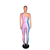 Sexy Sleeveless One Shoulder Bodycon Jumpsuit BS-1112