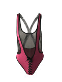 Plus Size Sexy Mesh Patchwork One Piece Swimsuit LSD-8094