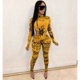 Letter Print Long Sleeve Suit CHY-1205