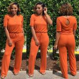 Solid Short Sleeve Casual Loose Jumpsuits LSD-8139