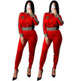 Casual Long Sleeve Zipper Two Piece Pants Set MDF-5115