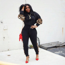 Casual Leopard Patchwork Sportswear 2 Piece Suit LSD-8652