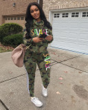 Fashion Camouflage Letters Casual Sports Suit LSD-8633