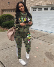 Fashion Camouflage Letters Casual Sports Suit LSD-8633