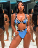 Sexy Swimsuit Letter Print Strap Bikinis Sets LSD-8110